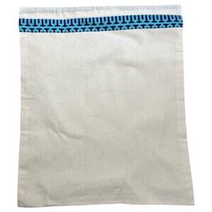 Tory Burch Drawstring Dust Bag Ivory w Blue/Green/Purple Ribbon 15" X 11.5" NEW